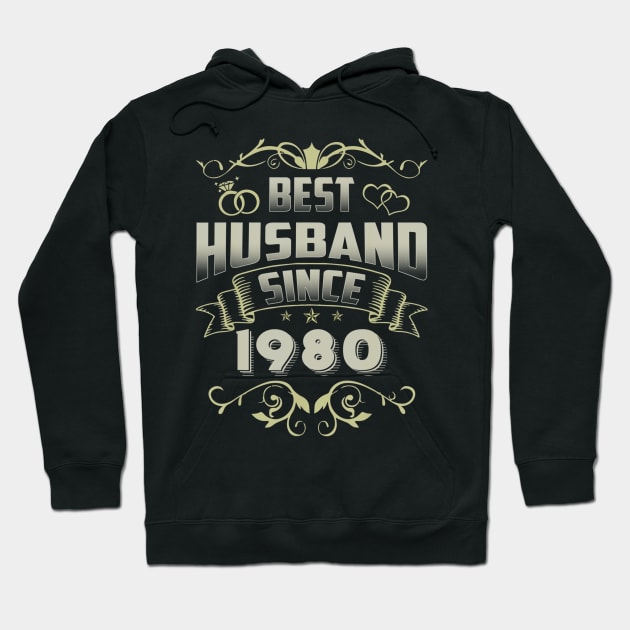 40th Wedding Anniversary Gift 40 yrs Best Husband Since 1980 Hoodie by bummersempre66